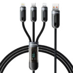 Porodo 3-IN-1 Digital-Display Fast Charging 1.2M Cable A to C+L+M