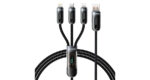 Porodo 3-IN-1 Digital-Display Fast Charging 1.2M Cable A to C+L+M