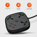 Porodo 3 USB Port 3A + 1 QC 3.0 with 3 Universal Power Sockets 10A