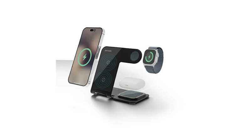 Porodo 3 in 1 Dual Coil Wireless Charging Dock 15W PD 20W