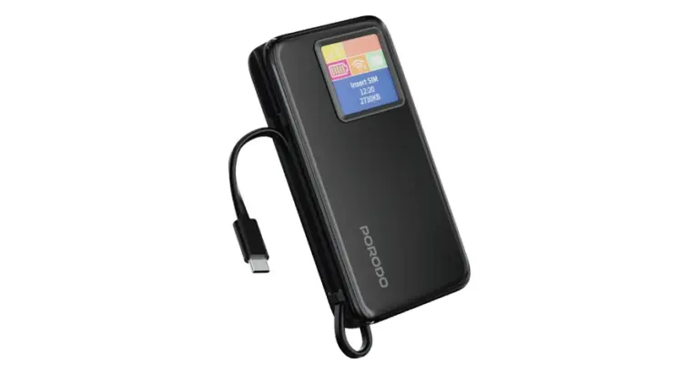Porodo 4G LTE | WiFi 6 Pocket Router with 10000mAh Power Bank