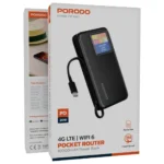 Porodo 4G LTE | WiFi 6 Pocket Router with 10000mAh Power Bank