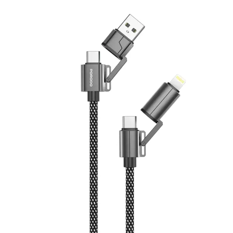 Porodo 4 Cables in 1 Aluminum Fast Charger Wire
