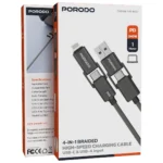Porodo 4-In-1 Braided High-Speed Charging Cable