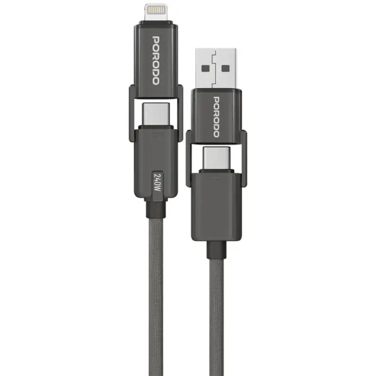 Porodo 4-In-1 Braided High-Speed Charging Cable