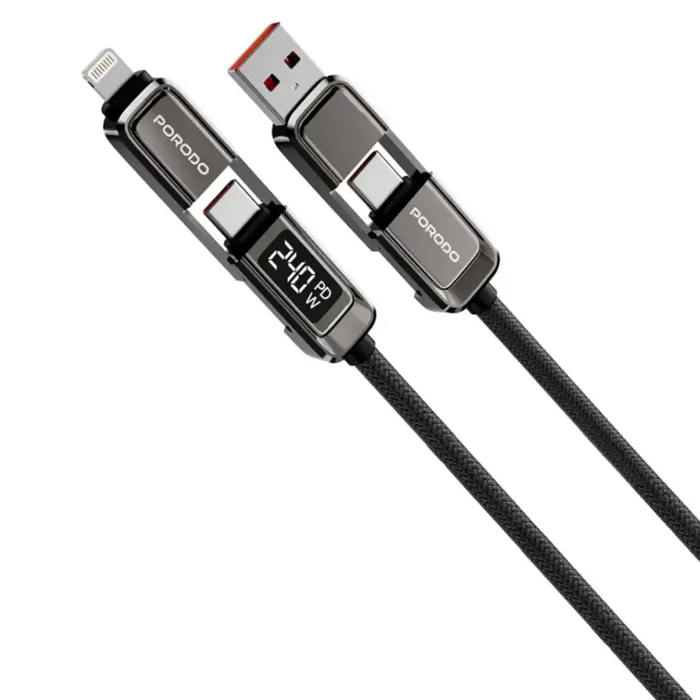 Porodo 4-In-1 High-Speed Charging Cable