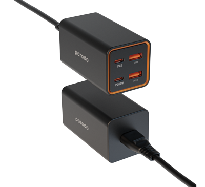 Porodo 4 Ports GaN Desktop Charger PD 65W