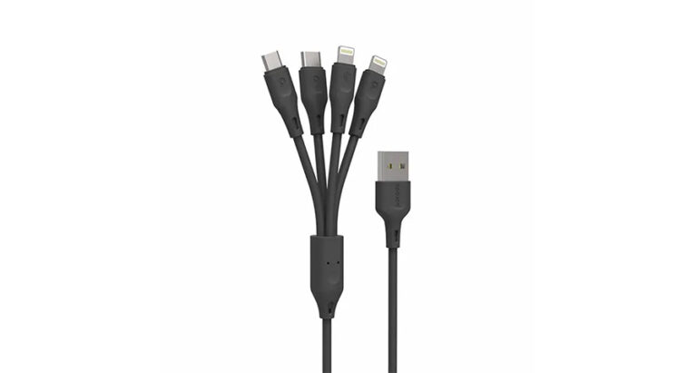 Porodo 4in1 USB Cable Lightning /Type-C/Micro Durable Fast Charge and Data Cable (1.2m/4ft)