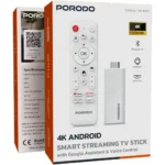 Porodo 4k Android Smart Streaming TV Stick with Google Assistant & Voice Control