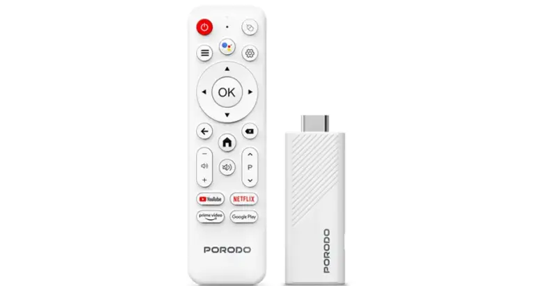 Porodo 4k Android Smart Streaming TV Stick with Google Assistant & Voice Control