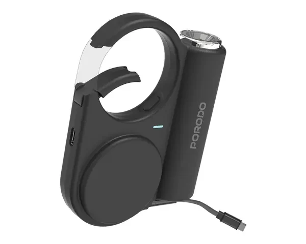 Porodo 5000mAh Outdoor Power Bank 70 cm Retractable Type-C