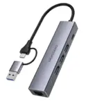 Porodo 5-IN-1 Multi-Port Hub PD Charging & 5Gbps Transfer Rate