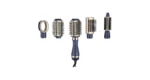Porodo 5-In-1 Hot Air Brush Styling Set with Straightening & Curling Tool - Blue & Gold
