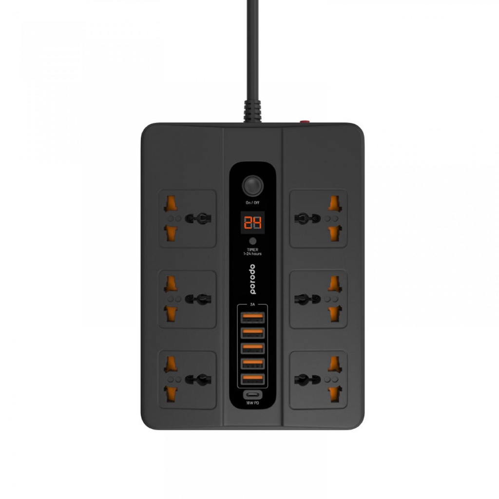 Porodo 6 AC 5 USB & USB-C PD Multiport Socket