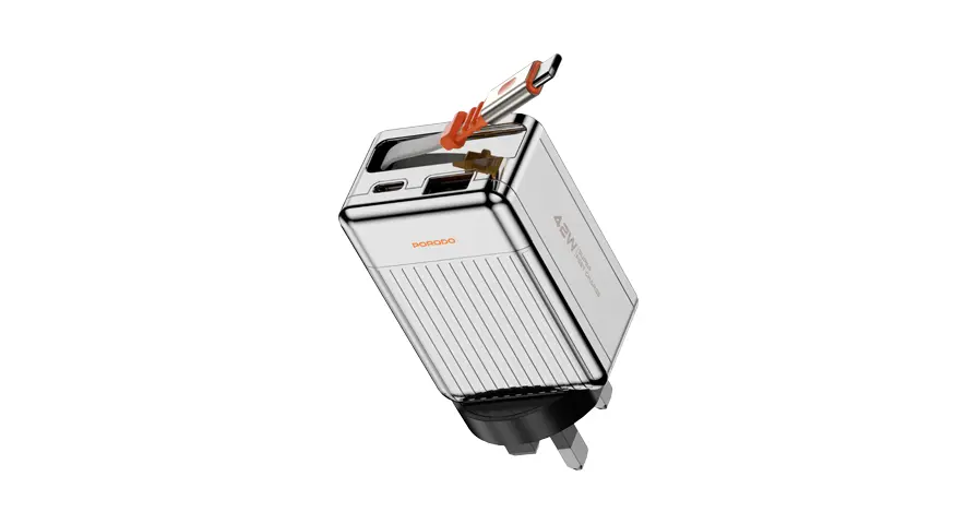 Porodo 75cm Retractable Type-C Super Quick GaN Charger