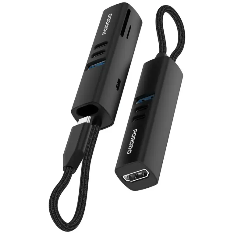 Porodo 7-In-1 Multi-Port USB Hub with 5Gbps Transfer Speed