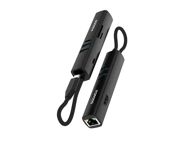 Porodo 8-In-1 Multi-Port USB Hub with 5Gbps Transfer Speed