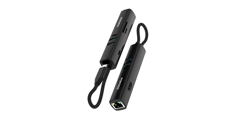 Porodo 8-In-1 Multi-Port USB Hub with 5Gbps Transfer Speed