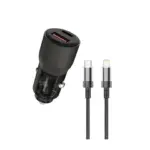 Porodo 95W Car Charger Transparent With 0.9M Lightning Cable