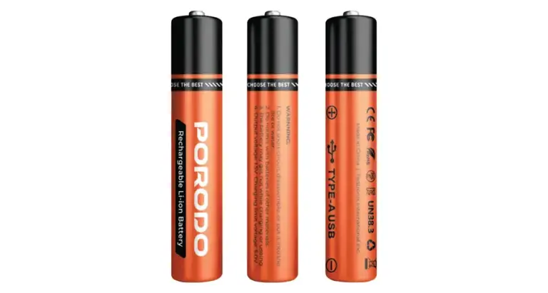 Porodo AA Li-Ion Battery USB-A Rechargeable 4-Pack - Orange