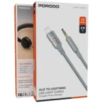 Porodo AUX to Lightning & USB-C LED Light Cable