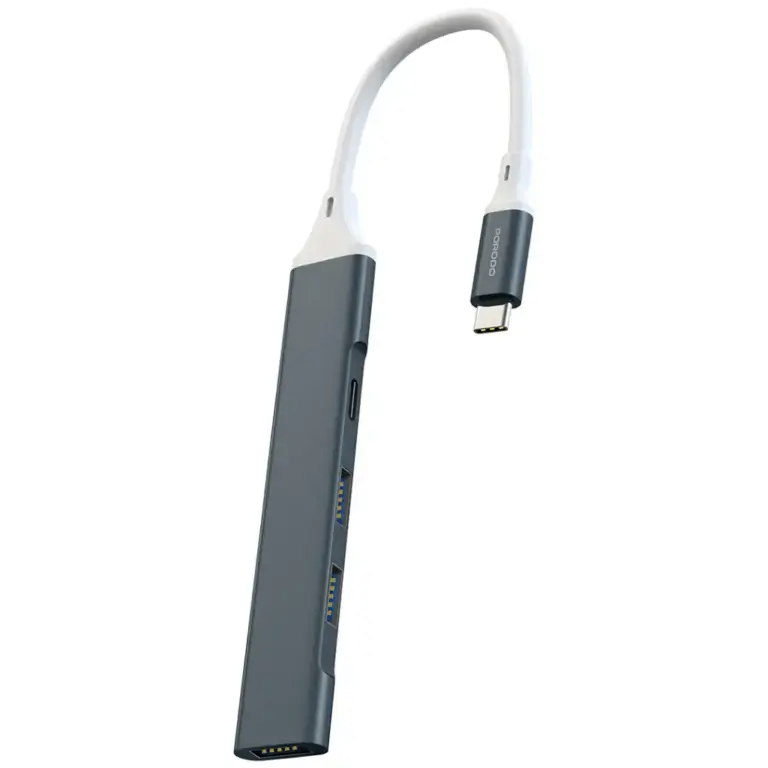 Porodo Aluminum Multi-Port USB-C Hub with 5Gbps Data Transfer