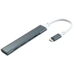 Porodo Aluminum Multi-Port USB-C Hub with 5Gbps Data Transfer