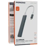 Porodo Aluminum Multi-Port USB-C Hub with 5Gbps Data Transfer