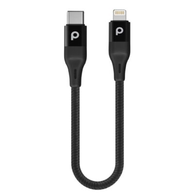 Porodo Aluminum PD Braided USB-C to Lightning Cable 0.25M 9V