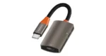 Porodo AudioLink Duo USB-C Interface Audio and Charge Splitter - Black & Orange