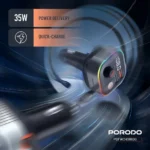 Porodo Audio Boost Bluetooth FM Transmitter - Dark Gray