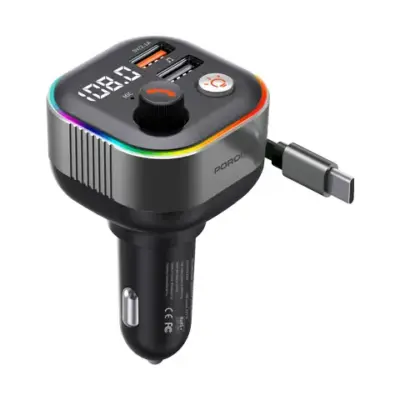 Porodo Audio Boost Bluetooth FM Transmitter - Dark Gray