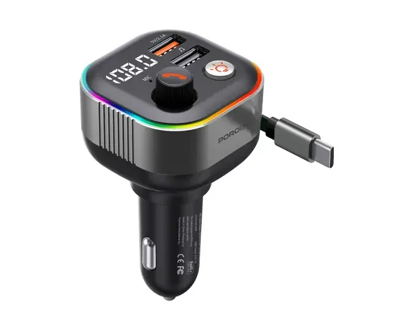 Porodo Audio Boost Bluetooth FM Transmitter - Dark Gray