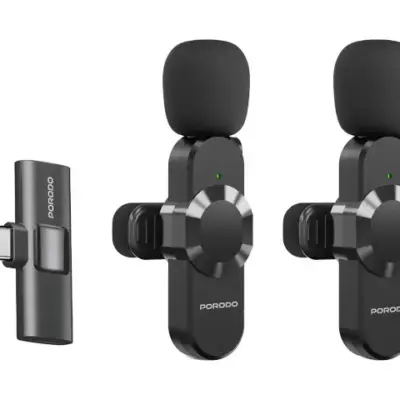 Porodo Audix Pro Lavalier Dual Microphone Type-C & Lightning