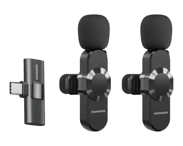Porodo Audix Pro Lavalier Dual Microphone Type-C & Lightning