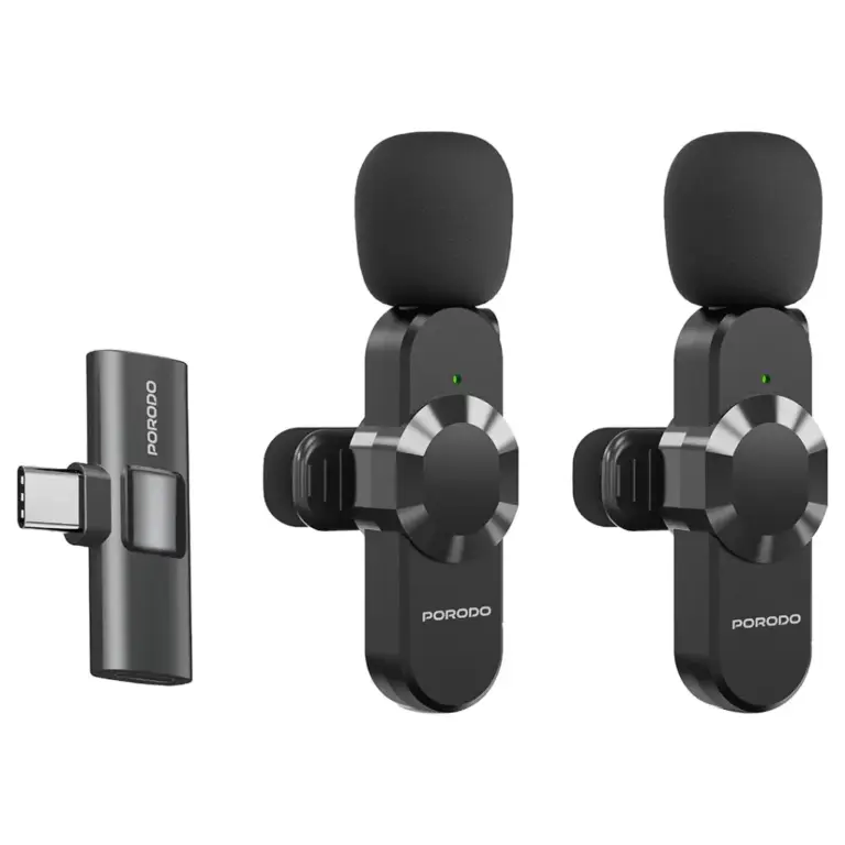 Porodo Audix Pro Lavalier Dual Microphone Type-C & Lightning