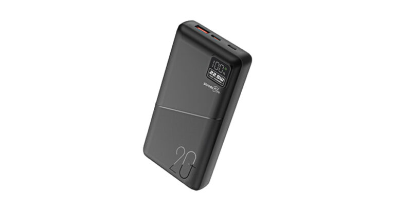 Porodo Blue 20000mAh Quick Charge Power Bank USB-A and USB-C Output