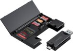 Porodo Blue 2-in-1 Card Reader with Card Holder