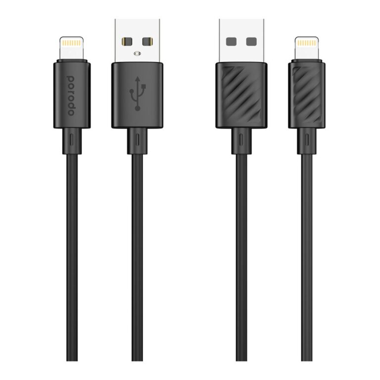 Porodo Blue 3A USB A to Lightning PVC Cable 1.2M