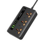 Porodo Blue 3 AC Power Socket With 2XUSB-A, 3XType-C 2M 3000W