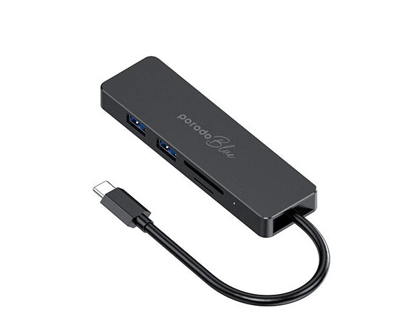 Porodo Blue 5 in 1 USB-C Hub HDMI USB SD MicroSD