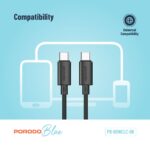 Porodo Blue 60W PD Type C to C PVC Cable 1.2M