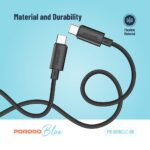 Porodo Blue 60W PD Type C to C PVC Cable 1.2M