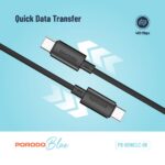 Porodo Blue 60W PD Type C to C PVC Cable 1.2M