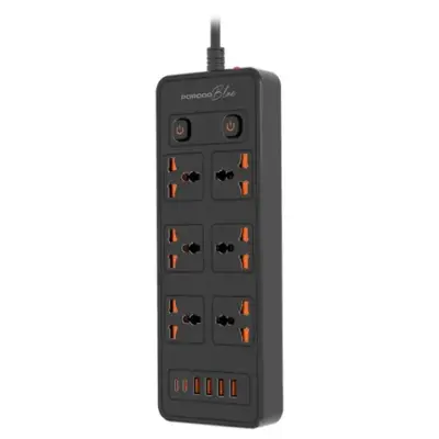 Porodo Blue 6 AC - Dual Switch Power Strip