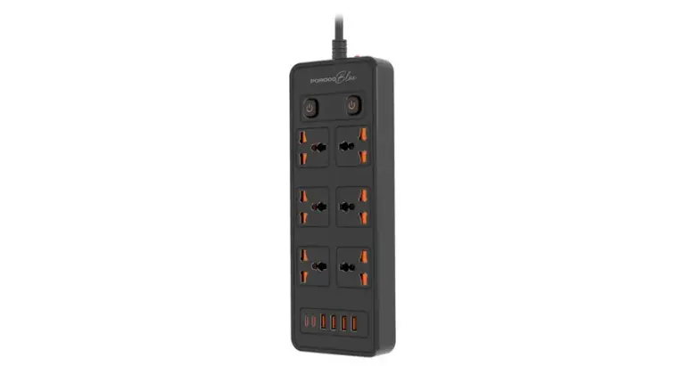 Porodo Blue 6 AC - Dual Switch Power Strip