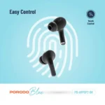 Porodo Blue Deep Bass Wireless Earbuds Pro 2 with Swipe Volume