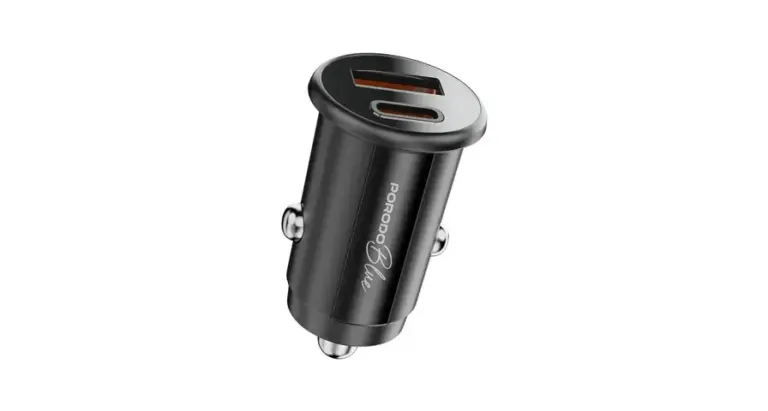 Porodo Blue Dual Port 30W Car Charger with C-L Cable