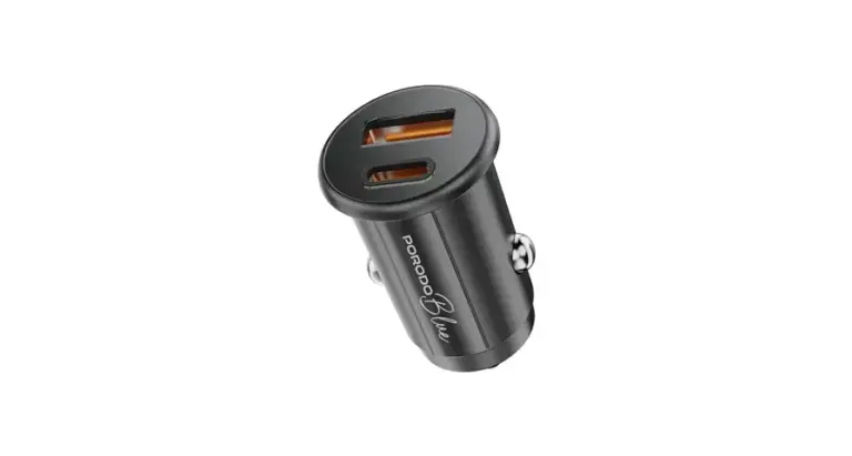 Porodo Blue Dual Port 30W Car Charger with C to C Cable
