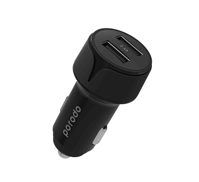 Porodo Blue Dual USB Car Charger 2.4A 12W